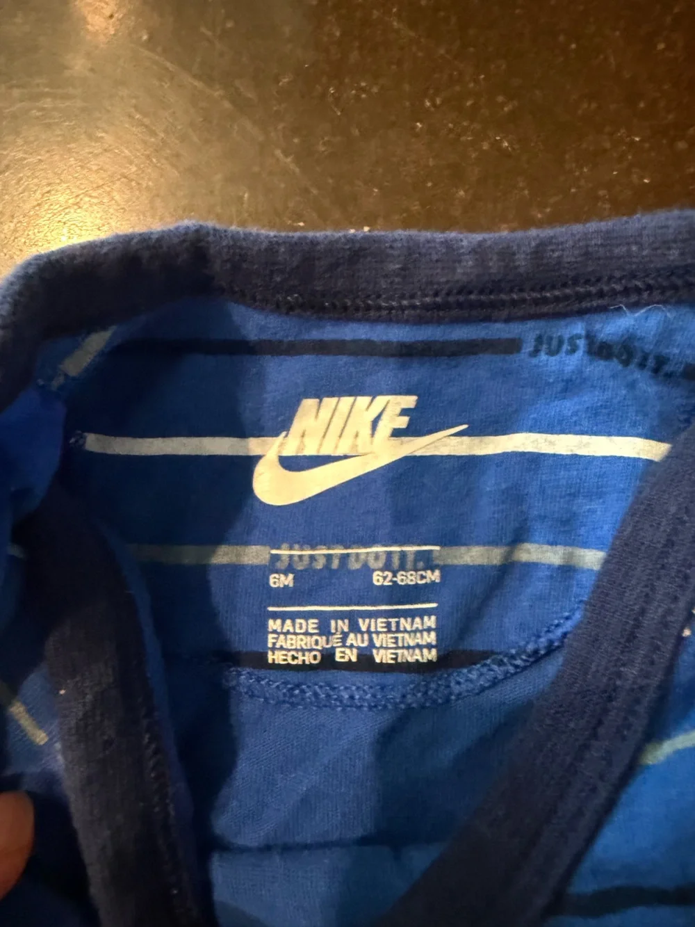 Nike Blue Striped Baby One-Piece Bodysuit
